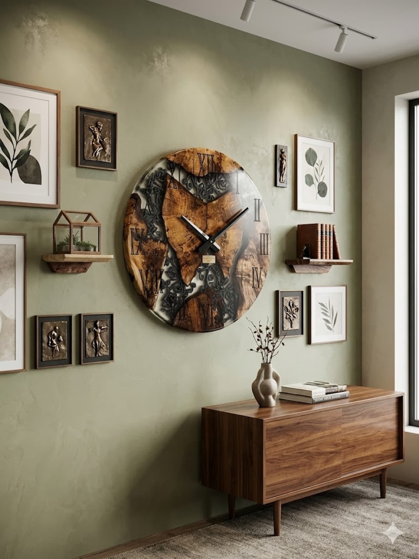 Wood and Epoxy Clock